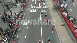 Marathon runners looking strong at the 24 mile mark