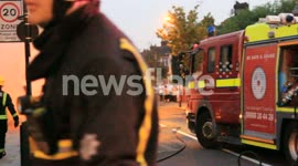 Firefighters extinguish car on fire in Acton