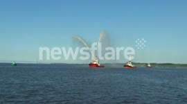 Tug Englishman with water canon, Humber Jubilee Flotilla