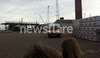 Olympic torch leaving Grimsby Dock Tower
