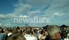 Red Arrows fly past at Yarborough Sports Ground for the Olympic Torch Relay.