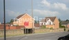 Police helicopter flying low over Conisbrough, Doncaster, UK, for unknown reason.