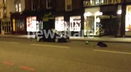 Car Seriously Damaged in Accident on Upper St in Angel Islington