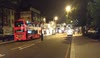 Trucks waiting for Upper St to re-open