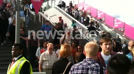 Crowds exit Olympic Park