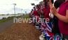 Kiwi and British fans cheering along the Dorney Lakeside