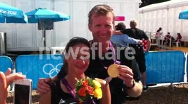 Gold medalist Mahe Drysdale and Bronze medalist Juliette Haigh