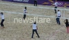 Team GB Gold Medal Rowers trying their hand at Beach Volleyball