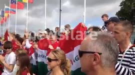 Hungarian Fans Celebrate The Men's K4 Gold #london2011 #etondorney
