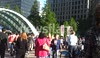 Big queues at Canary Wharf station