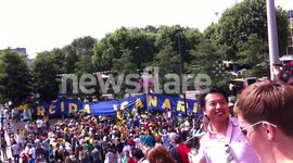 Brazilian fans before the men's Olympic football final