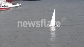 4x Olympic Champion Ben Ainslie sails past Big Ben