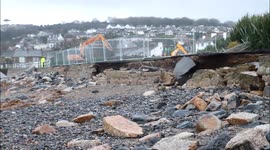 Storm Clean up Operations at Newlyn and Penzance