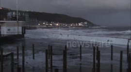 Waves batter North Devon coastline