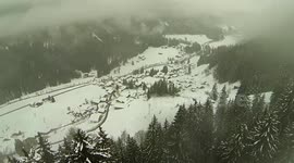 Barn collapses under the heavy snow in Italy