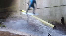 Wakeboarding in Chertsey storm drain