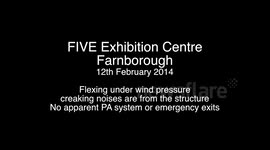 FIVE Exhibition Centre in high winds, 12th February 2014