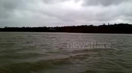 360 degree view of the runnymede meadow in full flood today