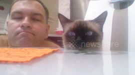 We make faces with my cat Daisy