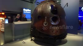 Astronaut Tim Peak's Soyuz descent module on display