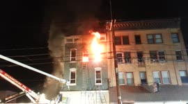 2nd Alarm Commercial structure fire (apartment building) Head-on fire venting #2