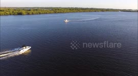 Following boats up river