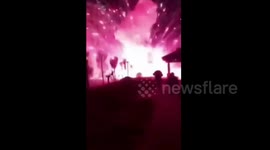 Fireworks explosion during Chinese Lantern Festival