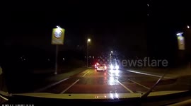 Idiot driver enters road on the wrong side