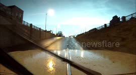 Intense lightning storm caught on dashcam in Nebraska