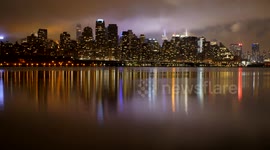 Beautiful time-lapse of Manhattan at night, filmed from Hudson River