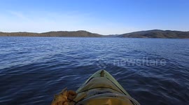 This woman was kayaking on Lake Oroville the day the emergency spillway overflowed