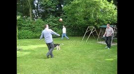 Man tries to control football, kicks it into his own face