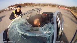 Driver attracted by scenery while driving rear-ends lorry on bridge