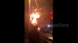 Special oil factory fire in southern China