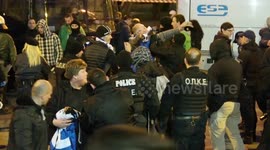 Fan clashes following Europa League match in Thessaloniki, Greece