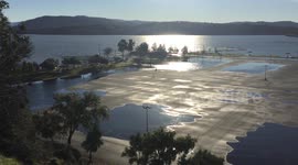 Unique video of Lake Oroville dam when North end auxillary spills over