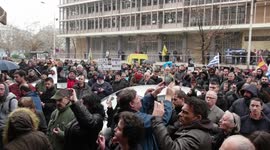 Esphigmenou Monastery protest outside courts in Greece