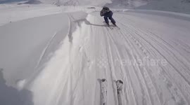 High speed crash during ski cross race