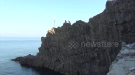 Dislocating my shoulder cliff diving at Cinque Terre, Italy - RUSHES