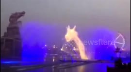 Amazing dragon fountain display in China