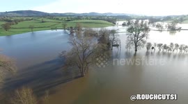 St Asaph - Aerial Flood footage Dec 2015