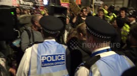 Police attempt to shut down anti-Trump protest in London