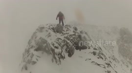 Crib Goch Winter Ascent - Approaching the ridge