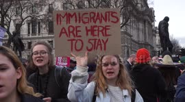 Stop Trump - Stop Brexit protests in Parliament Square,London,UK