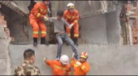 Public toilet collapses injuring boy