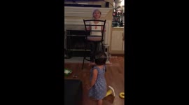 Part 2 - girl, 9, and baby sister does awesome Trump impression