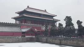 First snow of the year in Beijing covers the Forbidden City