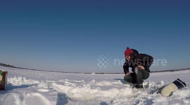 TFW You Land a Monster Bass Ice-Fishing!