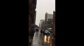 Storm Doris hits Glasgow city centre