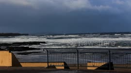 Weather bomb storm doris hits  Ireland with strong winds and flooding